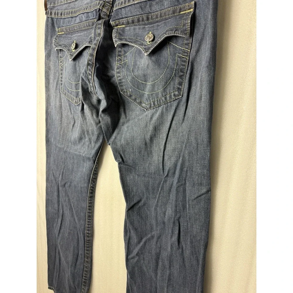 VTG Y2K True Religion World Tour Straight Cut Jeans Men's Size 40x30 Blue Denim